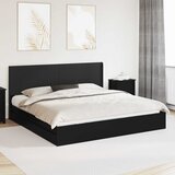  Krevetna konstrukcija s pohranom i uzglavljem Crna 200 x 200 cm | Eponuda.com