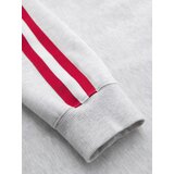 Ombre Men's sweatshirt with high collar and stripes - grey melange | ePonuda.com