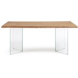 Kave Home Jedilna miza z mizno ploščo v hrastovem dekorju v naravni barvi 90x160 cm Lotty – Cene