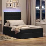  Krevet s prostorom za pohranu s LED-om Crna 120 x 200 cm | shoptok.hr