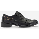 Resti Women's openwork eco leather half shoes in black Selofso- Footwear | Shoptok.si