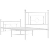  Metalni okvir kreveta uzglavlje i podnožje bijeli 100x190 cm | shoptok.hr
