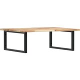  Zidna polica za umivaonik od čelika i masivnog bagremovog drva Smeđa 80 x 60 x 2 cm | Shoptok.si