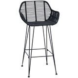  Barski stol 2 pcs Črna 55 x 52 x 92 cm Ratan in železo | Shoptok.si