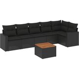 Maison Chic Seti vrtnega pohištva - Vrtna garnitura - Vrtni pohištvo set 7-delna z blazinami črn poli ratan, (21801910) | Shoptok.si