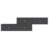 Hanah home tv polica zuzu double anthracite | ePonuda.com