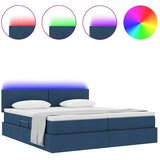  Krevet S LED lampica s uzglavljem Plava 180 x 200 cm tkanina | shoptok.hr