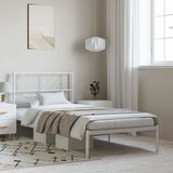 Metalni okvir za krevet s uzglavljem bijeli 100x190 cm | shoptok.hr