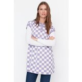 Trendyol Purple Checker Pattern Knitwear Sweater Cene