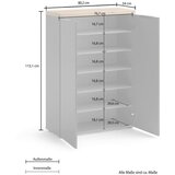 XORA omara za čevlje antracit, barve hrasta | Shoptok.si