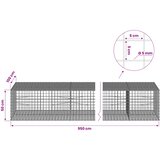  Gabion s 5 mm žicom i mrežom 5x5 cm 950x100x50 cm | shoptok.hr