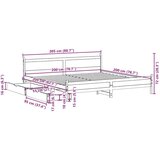  Posteljni okvir brez vzmetnice bel 200x200 cm trdna borovina | Shoptok.si