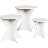 vidaXL Klubska miza 3 pcs Bela 46 x 46 x 47 cm Trdna borovina, (5000073355) | Shoptok.si