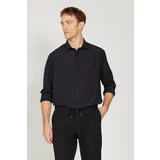 ALTINYILDIZ CLASSICS Men's Black Easy-Iron Comfort Fit Wide Cut Classic Collar Shirt
