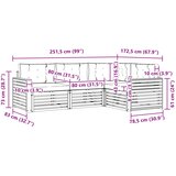  Set vanjskih sofa 4 kom. Prirodna i bež Smeđa 251,5 x 172,5 x 73 cm | shoptok.hr