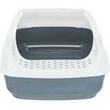 Pijesak WC posoda za mačke Delio z robom 35×20×48 cm sivo/bela | Shoptok.si