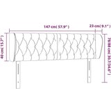  Uzglavlje s ušima crni 147x23x78/88 cm od tkanine | shoptok.hr