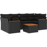  The Living Store Vrtna sedežna garnitura 7-delna z blazinami črn poli ratan - Vrtna Sedežna Garniture, (21460522) | Shoptok.si