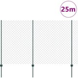 vidaXL Verižna ograja z 22 U postavitvami zelena 1.6x25 m jeklo | Shoptok.si