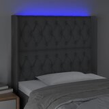  LED uzglavlje tamnosivo 93 x 16 x 118/128 cm od tkanine | shoptok.hr
