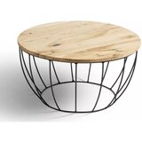Gent klubska mizica Zima, masiven hrast, naravna, 83x83x44 cm | Shoptok.si
