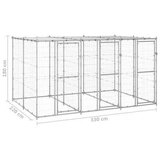vidaXL Zunanji pasji boks pocinkano jeklo s streho 7,26 m² | Shoptok.si