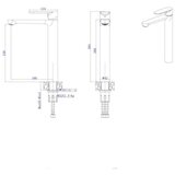 Inter Ceramic visoka slavina za umivaonik Marsiliya SS304 mat srebrna | shoptok.hr
