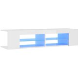 Maison Chic TV omarica - TV stojalo - Televizijska omarica z LED lučkami visok sijaj bela 135x39x30 cm, (21700097) | Shoptok.si