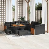 Sjedeća garnitura za vrt s jastukom 13 pcs Crna | shoptok.hr