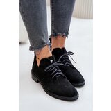 Zazoo 2959 Suede Oxfords Lace Up Flat Heel Black | shoptok.hr