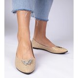 D/CEO marka niezdefiniowana Gold glitter ballet flats with butterfly Denny | Shoptok.si