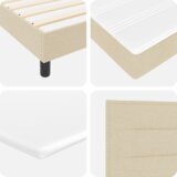  Postelja z vzmetnico z vzmetnico krema 200 x 100 cm Poliester, (5000128530) | Shoptok.si