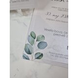  Minimalistična poročna vabila 3D obroba - izbočena z motivom zelenja PORZEL 107 | Shoptok.si