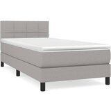 Maison Chic Box spring postelja - Vzmetna postelja z vzmetnico svetlo siva 80x200 cm blago SL6461, (21905326) Cene