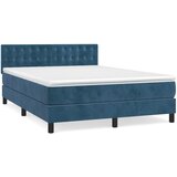 The Living Store Box spring postelja z vzmetnico temno modra 140x190cm žamet - Box Spring Postelja, (21488646) | Shoptok.si