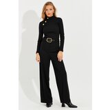 Cool & Sexy Women's Black Belted Trousers Cene