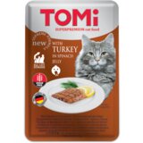 Schesir Tomi Komadići mesa u želeu za mačke, 100 g - ćuretina i spanać Cene