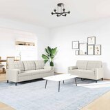  2-dijelni set sofa s jastucima krem baršunasti | shoptok.hr