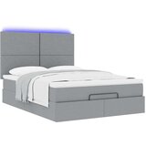  Otomanski krevet s madracem&amp LED svijetlosivi 140x190 cm tkanine | shoptok.hr