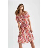 Defacto Short Sleeve Floral Print Midi Dress Cene