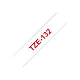 Brother TZE132 traka za izradu naljepnica Crveno na prozirnom TZe Slike