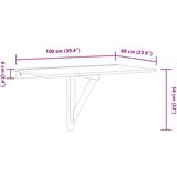  Sklopivi zidni stolić Smeđi hrast 100x60x56 cm drveni | shoptok.hr