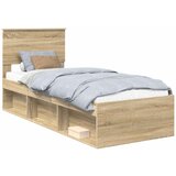vidaXL Konstrukcija postelje z vzglavjem Sonoma hrast 75 x 190 cm, (5000104194) | Shoptok.si