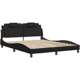  Okvir kreveta s LED svjetlima crni 160 x 200 cm od umjetne kože | shoptok.hr