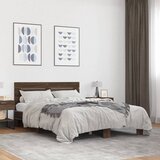 Furnova Posteljni okvir rjav hrast 140x200 cm inženirski les in kovina, (21934270) Cene