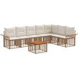  Zunanja garnitura za sedenje 8 pcs Naravna in krem bela, (5000269737) | Shoptok.si
