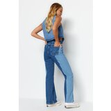 Trendyol Blue Color Block High Waist Wide Leg Jeans | ePonuda.com
