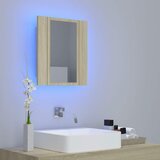  LED kupaonski ormarić s ogledalom boja hrasta 40x12x45 akrilni | shoptok.hr
