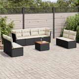 vidaXL 9-dijelni set vrtnih sofa s jastucima crni od poliratana | shoptok.hr
