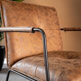 MID.YOU FOTELJ, barve konjaka kovina, tekstil | Shoptok.si